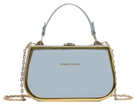 UncleS Umhängetasche aus PU-Leder für Damen, Box-Tasche, Kette, Handtasche, Crossbody, einfaches Pendeln, Bonbonfarben, Kuriertasche, PU-Leder, Umhängetasche für Damen, Schulterkette, Handtasche