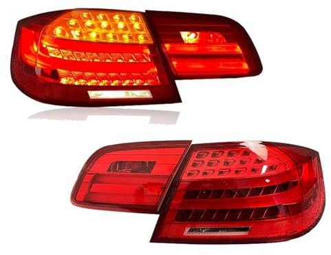 HLWXMDZ Coppia di Fanali Posteriori A LED per B&MW Serie 3 M3 E92 330i 335i M3 2005-2012 Indicatori di Direzione Posteriori Stile Auto Gruppo Ottico Posteriore(4PCS Red)