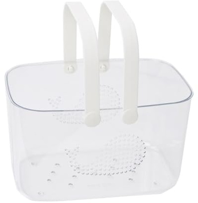 LIFKOME Cestino Doccia in Plastica Trasparente Con Manico Ergonomico Organizer Bagno Capiente e Portatile Per Shampoo e Prodotti Toeletta in Cucina Dormitorio e Camera Da Letto