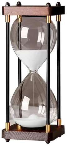 NONDK Large Hourglass 60 Minutes, Hourglass, Rainbow Glass Hourglass, Gift Hourglass, for Home, Desk,White