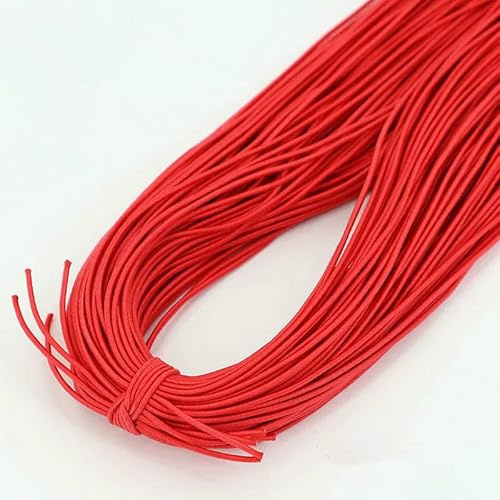 1,2 mm Gummiband, elastischer Faden, DIY-Handarbeit, Perlen, elastischer Faden für Schmuckherstellung, Armbänder & Halsketten – Rot – 1,2 mm (10 Yards)