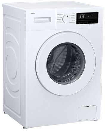Samsung WW90FG3M05TWEG Waschmaschine, 9 kg, EEK: A, Hygiene-Dampfprogramm, Schnelle Wäsche 15', Trommelreinigung, Weiß