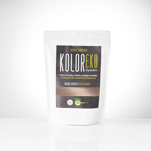 KOLOREKO Tinte natural RUBIO CENIZA de aplicación única – Coloración 100% vegetal y ecológica