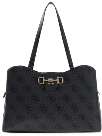 GUESS Schultertasche Shopper Janie Logo Tote Bag Coal Logo anthrazit