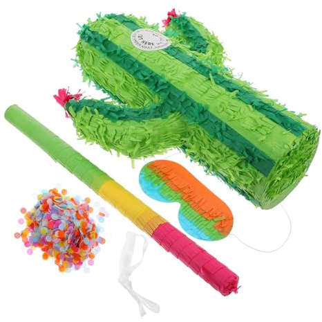 STOBAZA Piñata de Cactus Grande para Fiestas Infantiles, Adorno Reutilizable, Dulces Surtidos, Adecuado para Cumpleaños y Eventos Temáticos, Juego de Fiesta Único Color Color Aleatorio