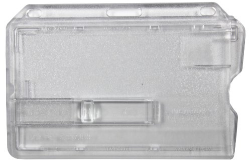 Kartenhalter/Cardholder/Namensschild,passend für 1 Karte, mit Ausschieber, mit Ründlöchern und Langloch, aus Polykarbonat, Farbe: transparent matt -10 Stück