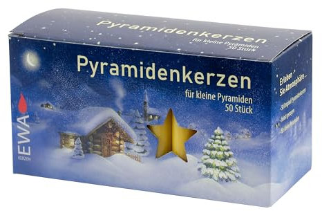 Pyramidenkerzen 300 Stück natur 14x74 mm ( 6 Pack a 50 Stück) – MEGAPACK PK 50/500