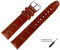 MARBURGER Uhrenarmband 18mm Leder Braun Silber Kroko (Caiman) Prägung Mit Naht - Montage Set 5291832000120
