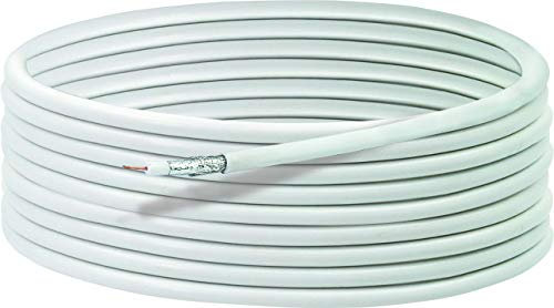 Schwaiger SAT Koaxialkabel 90 dB, 30m, weiß, unkonfektioniert, 3-Fach Schirmung, 75 Ohm, digital, HDTV, DVB-S/S2, DVB-C, DVB-T2, Ø 7 mm
