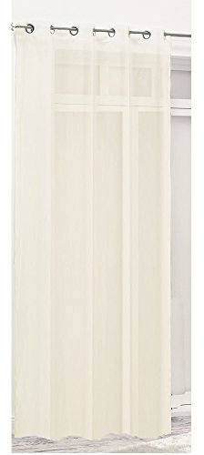 JEMIDI Vorhang halbtransparent 140x245cm - Gardine mit Ösen Anbringung - Ösenschal Dekoschal 100% Polyester lang für Wohnzimmer Schlafzimmer