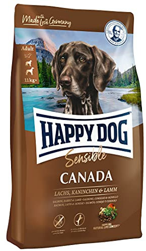 Happy Dog 03583 - Sensible Canada Lachs Kaninchen Lamm - Trockenfutter für ausgewachsene Hunde - 1 kg Inhalt