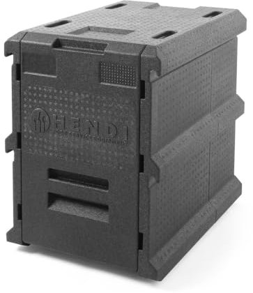 HENDI Catering Container, mit 8 Einschüben für GN-Behältern mit einem Abstand von 61mm, Thermo frontlader, 100L, 635x465x(H)660mm, Polypropylen, 100 liter