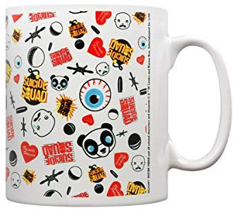 DC Comics Suicide Squad Pattern Ceramic Mug, Multi-Colour,7.9 x 11.00 x 9.3 cm