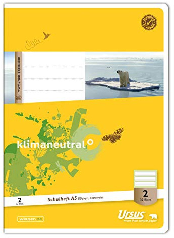 Ursus Basic 040532002 Chlorfrei - Hefte 20 Blatt A5 32 Blatt Lin2