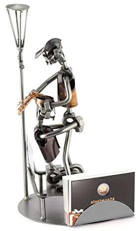 Steelman24 Schraubenmännchen Liebesbank mit Kartenhalter | Made in Germany,Handarbeit,Geschenkidee,Stahlfigur,Metallfigur,Metallmännchen