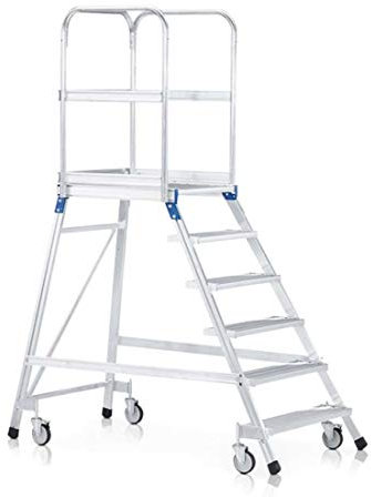 ZARGES Podesttreppe, einseitig 6 Stufen Z600