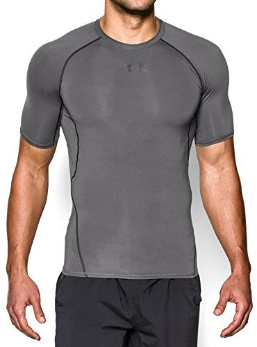 Under Armour, UA HG Armour SS, Maglietta A Maniche Corte, Uomo, Grigio (Graphite/Black 040), M