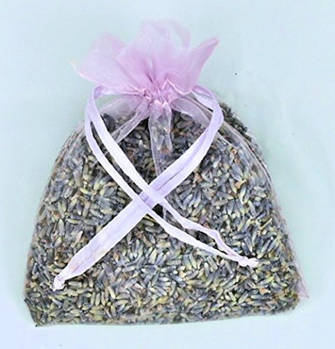 Lavender Aromatic Hanging Bags - Ideal for handing from Toilet Door Handles, In Wardrobes and Cupboards or Placing in Drawers. Potpourri. Complete with a 10ml bottle of Lavender Refreshing Oil so you can use the bag over and over again.