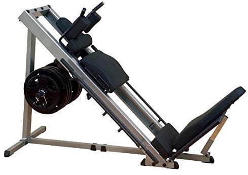 Body-Solid GLPH-1100 Beinpresse 45° / Hackenschmidt mit Gewichten, 50mm (100kg/120kg) (120kg Hantelscheiben Gummi)