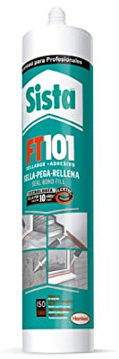 Sista FT101, mastic acrylique pour joints élastiques, mastic à consistance thixotrope qui guérit avec l'humidité présente dans l'environnement, mastic pour béton, aluminium, gris, 1x280ml