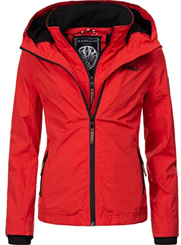 Marikoo Erdbeere Veste Outdoor pour Dame avec Capuche Rouge S