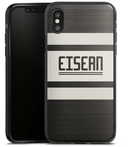 Silikon Hülle kompatibel mit Apple iPhone XS Case schwarz Handyhülle FCU 1. FC Union Berlin Eisern