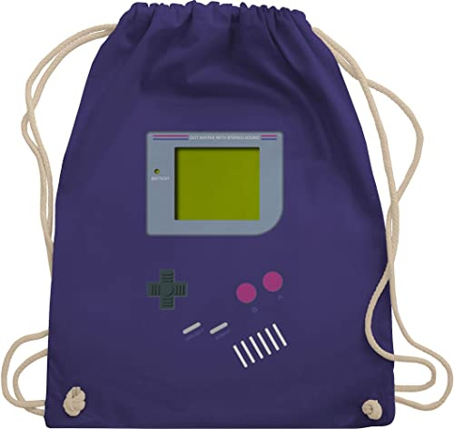 Shirtracer Turnbeutel Rucksack - Karneval & Fasching - Taschen - Gameboy | Nerds I 90s I 90iger I Fastnacht I Fasnacht I Fasnet - Unisize - Lila - retro outfit karnevalsbeutel faschings 90 beutel