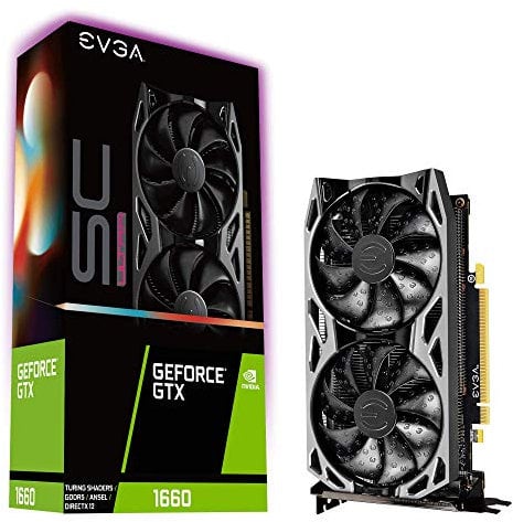 EVGA GeForce GTX 1660 SC ULTRA GAMING, 06G-P4-1067-KR, 6GB GDDR5, Dual Fan, Metal Backplate