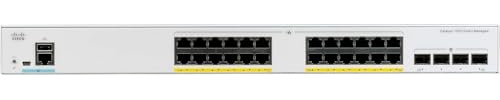 Cisco Catalyst 1000-24T-4G-L - Switch di rete a 24 porte Gigabit Ethernet (GbE), 4 porte uplink SFP da 1G, funzionamento senza ventole, garanzia limitata a vita con formula avanzata (C1000-24T-4G-L)