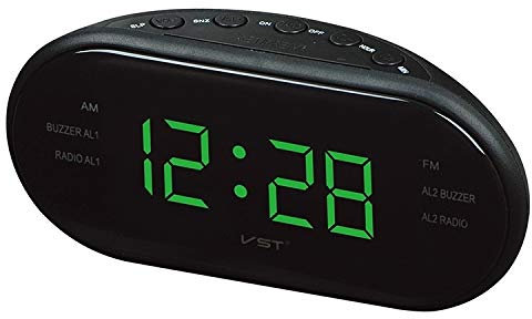 Clock Oval Radio LED Digital Alarm Clock (Green) (Color : Green)