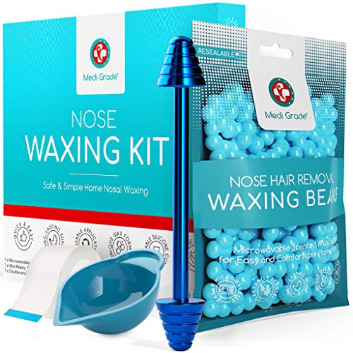 Medi Grade Nasenhaar Wachs 50g – Einfache & Sichere, Zuhause – Nasenhaarentferner Wachs – Hautschutz, Wachsbecher, Aufbewahrungstasche – Nasenwachs Männer und Frauen