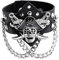 Eigso Punk PU Leder Totenkopf Manschettenarmband für Männer Frauen Vintage Retro Klassisches Kettenarmband für Mann Frau