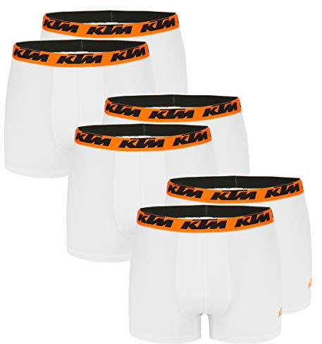 KTM by Freegun Boxershorts für Herren Unterwäsche Pant Men´s Boxer 6 er Pack, Farbe:White2, Bekleidungsgröße:XXL