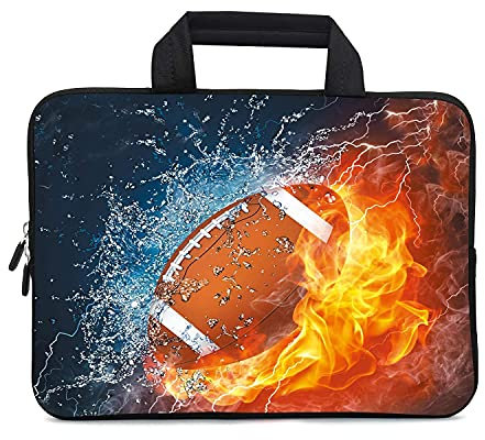 XMBFZ 11.6 12 12.1 Inch Laptop Carrying Bag Protective Chromebook Case Pouch Netbook Notebook Ultrabook Bag Tablet Sleeve Cover Travel Briefcase with Handle for Men Women (football)