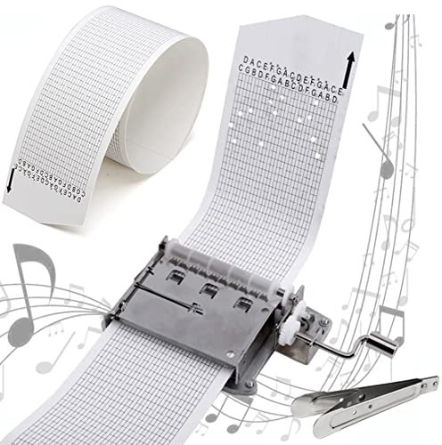 Wailicop 30 Noten DIY Handkurbel Mechanische Spieluhr Bewegung + Puncher + 20 Musik Papiere für Caja Musical Personalisieren Melodie