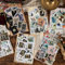 276 stk Vintage Aufkleber Stempel Scrapbooking Aufkleber für Scrapbook Kalender Notizbuch Tagebuch Fotoalbum DIY Dekoration, 4 * 3cm, Schmetterling, Stadt, Malerei, Blumen, Tier, Stern