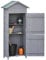 Outsunny Wooden Garden Storage Shed Utility Gardener Cabinet w/ 3 Shelves, Tilted-felt Roof and Two Lockable Doors, 79cm x 49cm x 191.5cm, Dark Grey