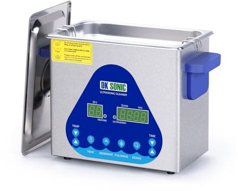 DK SONIC Ultraschallreiniger 3L, 120W Professioneller Ultraschallreinigungsgerät mit Heizung und Timer, Digitaler Steuerung und Korb, Mehrere Funktionen für Schmuck, Brillen, Ketten, Uhren