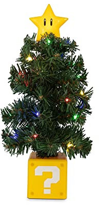 Nintendo Super Mario Bros. Super Star LED USB-Powered Light-Up Desktop Holiday Tree