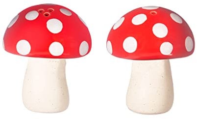Set de sal y pimienta de champiñones rojos
