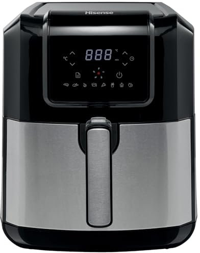 Hisense, Friggitrice a Aria, H06AFBS1S3, Potenza 1700W, Capacità 5 L con Display Led e Comandi Touch, Temperatura Regolabile Digitalmente senza BPA e PFOA