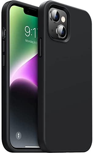 Tech MD iPhone 14 Plus 6.7'' Liquid Silicone Soft Gel Rubber Case Slim-Fit Mobile Phone Case Cover | iPhone 14 Plus Case Supports Wireless Charging [Black]