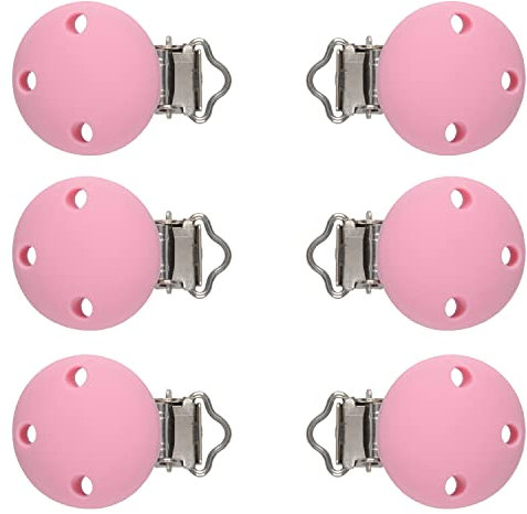ARTLATU 6 STK Silikon Schnuller Clip, Baby Schnullerclips, Silikon Schnullerketten Clips,Silikon Nuckelclip Halter für Spielzeug Zubehör zu machen