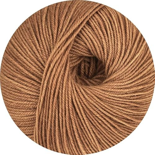 Linie 12 Street uni von Online Garne,4-fach Sockenwolle, 50 g 75% Schurwolle (Merino extrafein) 25% Polyamid, 210 m LL, superweich, 3 Maschenmarkierer zu jeder Bestellung (034 braun)