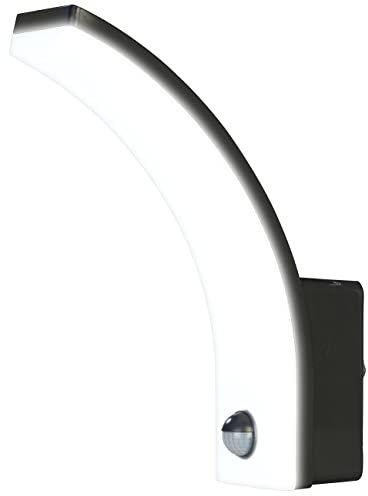 Lunartec LED Außenleuchte PIR: LED-Außenwandleuchte mit PIR-Sensor, 2.300 lm, 20 W, IP65, schwarz (Aussenlampe mit Sensor, Wandlampe mit, Aussenlicht Bewegungsmelder)