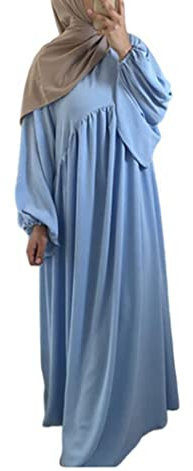 Frauen Abaya Kleid Ramadan Islamische muslimische Kleidung Krepp Ballon Ärmel Abaya Kleid Jilbab Afrikanische Türkische Robe Dubai Outfits