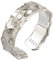 Handgefertigter Gehämmerter Ring Echtes 925 Sterling Silber Offener Bandring für Herren Damen Verstellbar 7mm Größe S