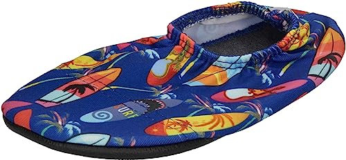 Slipstop Kinder Hausschuhe Badeschuhe MIAMI JUNIOR blau bunt