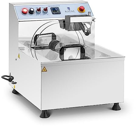 Royal Catering RC-CMM05 Chocolate Melting Machine 750 W 8 L Stainless Steel Digital Thermometer with Drainage Hole
