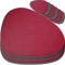 Mahewa® 6er Set Premium Tischset aus Kunstleder - Platzset abwaschbar und wasserdicht - Platzdeckchen Telleruntersetzer in Lederoptik (Dunkelgrau/Bordeaux, Oval)